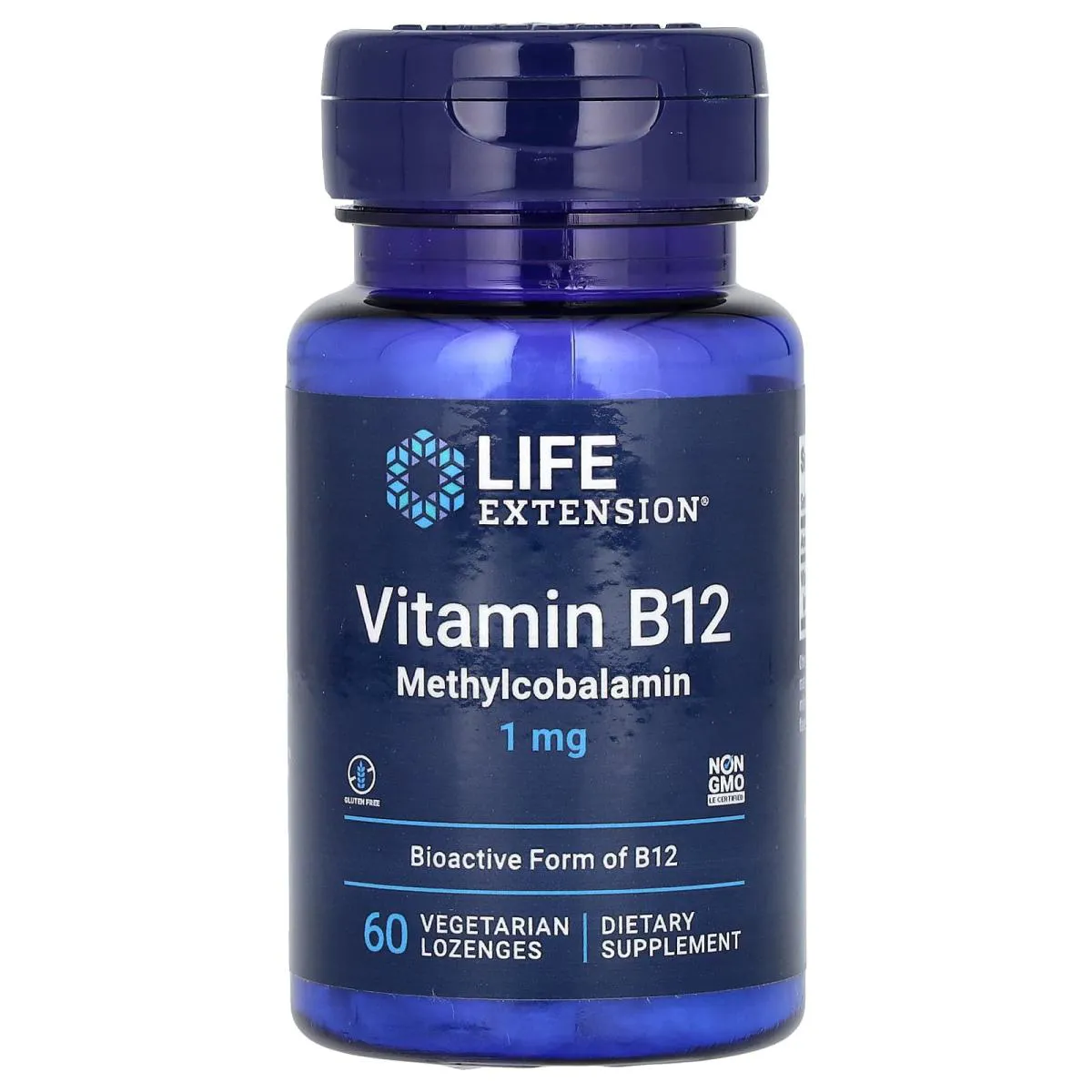VITAMINA B12 METILCOBALAMINA 1MG 60 PASTILHAS - LIFE EXTENSION SEM Sabor