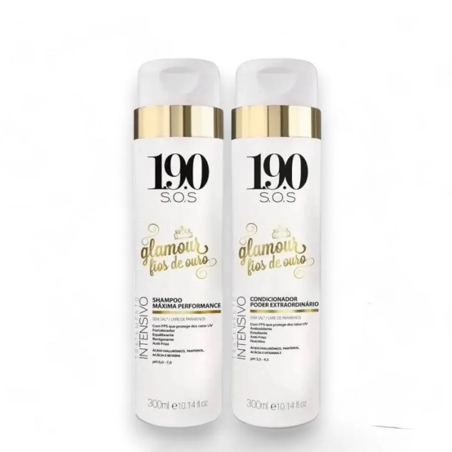 PROMO KIT 2 GLAMOUR  SHAMPOO - CONDICIONADOR - FIOS DE OURO 190 TERAPIA CAPILAR PEEL LINE
