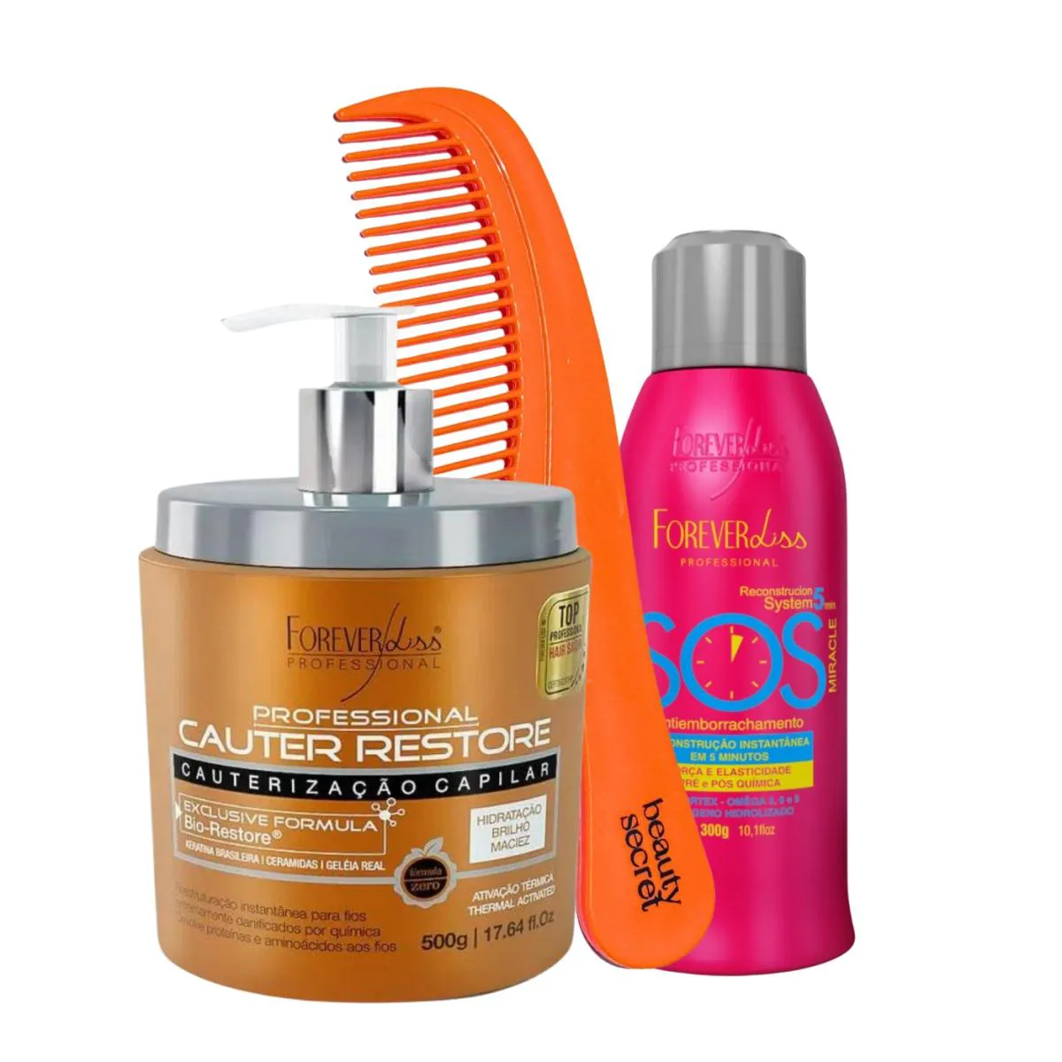 KIT CAUTER RESTORE 500G E SOS 300ML FOREVER LISS