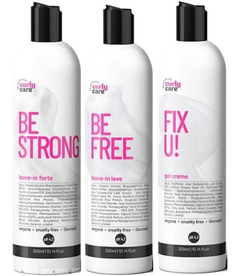 KIT CURLY CARE - FINALIZADORES BESTRONG BEFREE E FIXU! 300ML