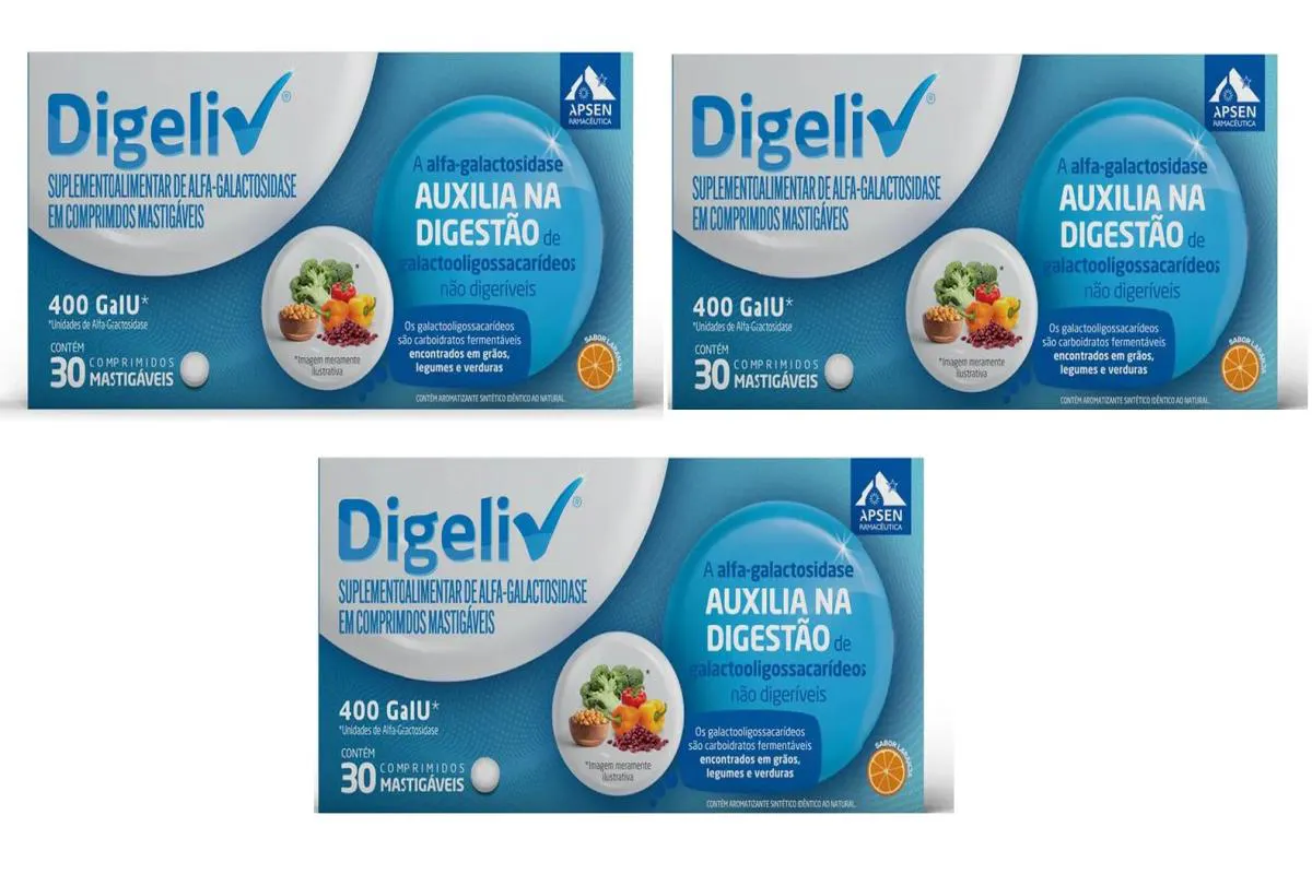 KIT 3 SUPLEMENTO DIGELIV 400 GAIU 30 CáPSULAS - APSEN