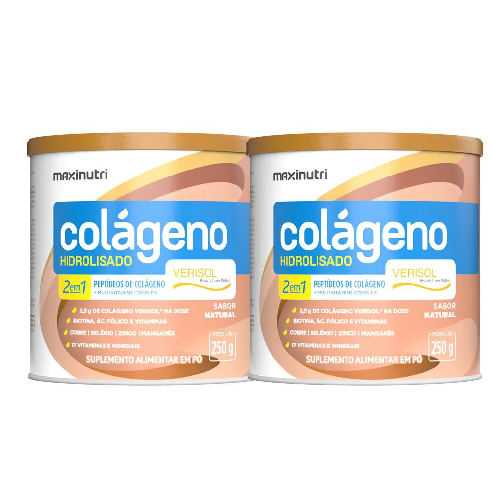 KIT 2 COLáGENO HIDROLISADO VERISOL NATURAL 250G MAXINUTRI