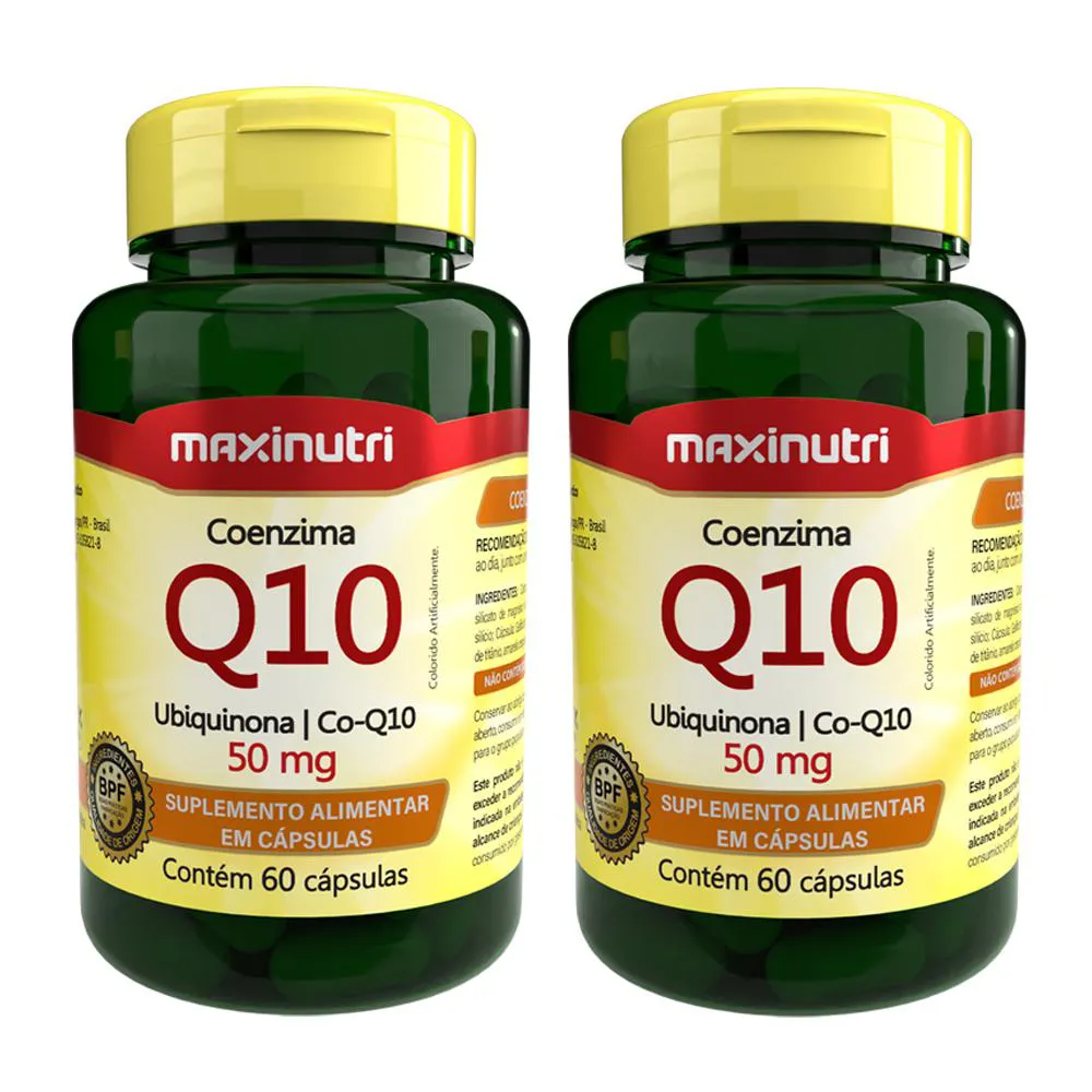 KIT 2 COENZIMA Q10 NUTRIENTE ESSENCIAL 50MG 60 CAPSULAS
