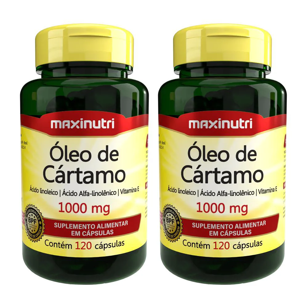 KIT 2 ÓLEO DE CáRTAMO 1000MG 120 CAPSULAS MAXINUTRI
