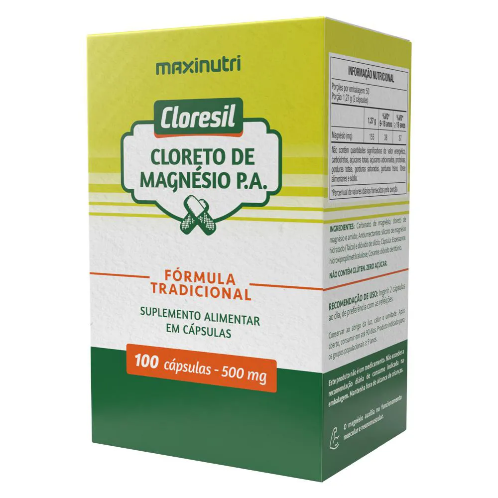CLORESIL CLORETO MAGNéSIO P.A 500MG 100 CáPSULAS