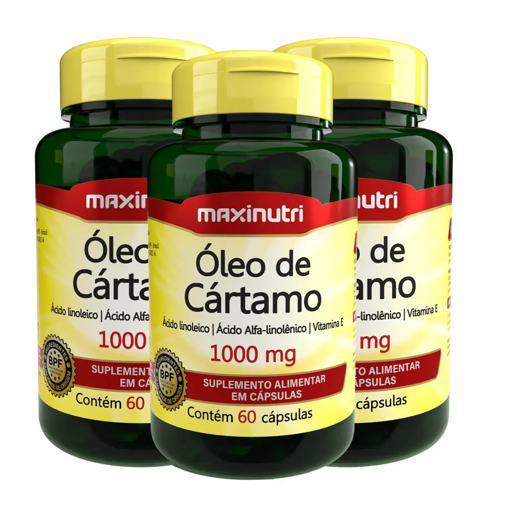 KIT 3 ÓLEO DE CARTAMO 1000MG 60 CAPSULAS MAXINUTRI