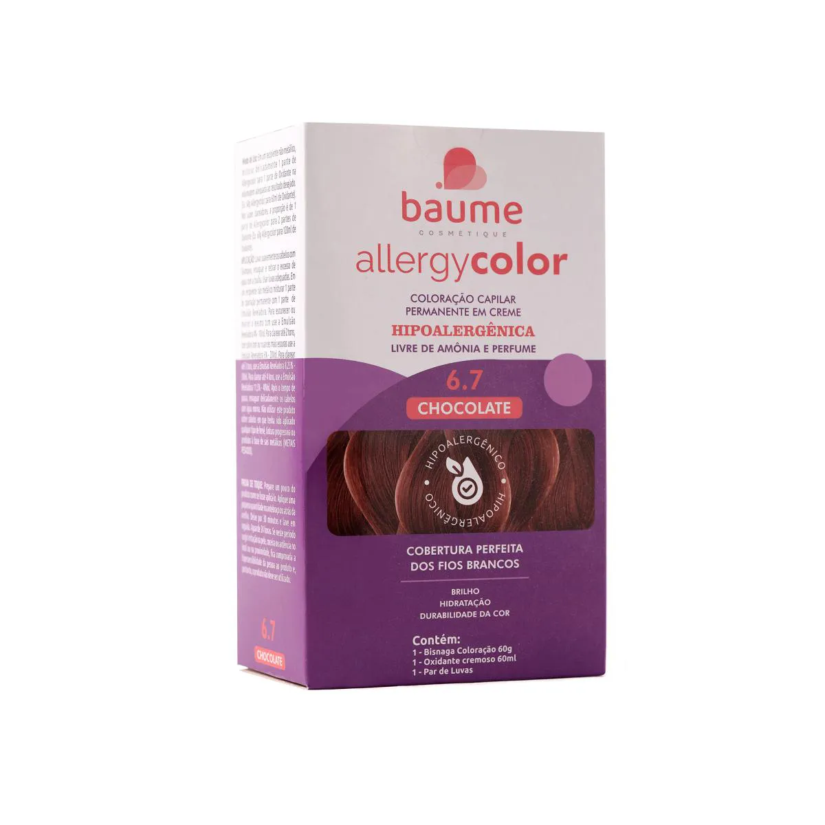COLORAçãO HIPOALERGêNICA ALLERGYCOLOR 6.7 CHOCOLATE - BAUME