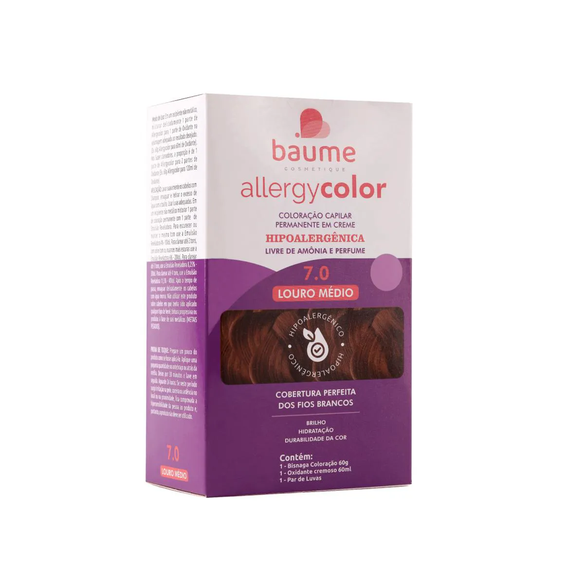 COLORAçãO HIPOALERGêNICA ALLERGYCOLOR 7.0 LOURO MéDIO -  BAUME