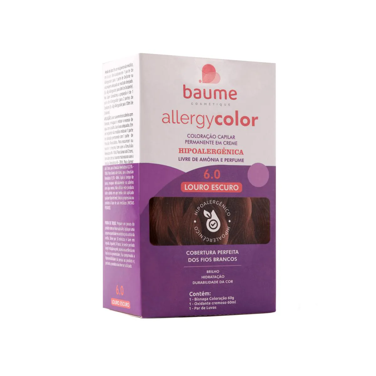 COLORAçãO HIPOALERGêNICA ALLERGYCOLOR 6.0 LOURO ESCURO -  BAUME