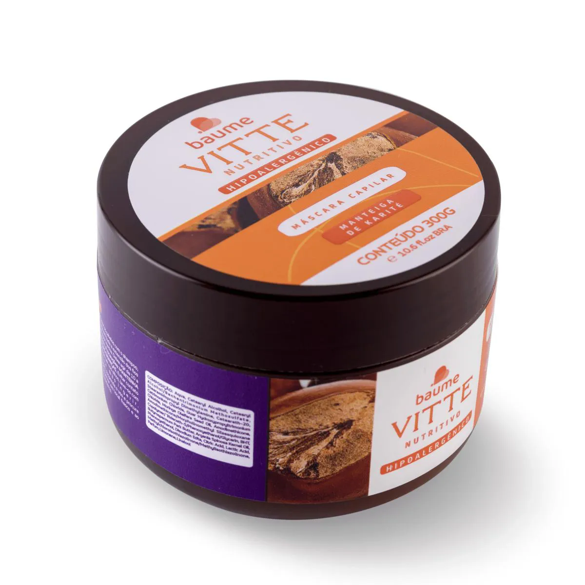 MáSCARA NUTRITIVA VITTE MANTEIGA DE KARITé 300G - BAUME