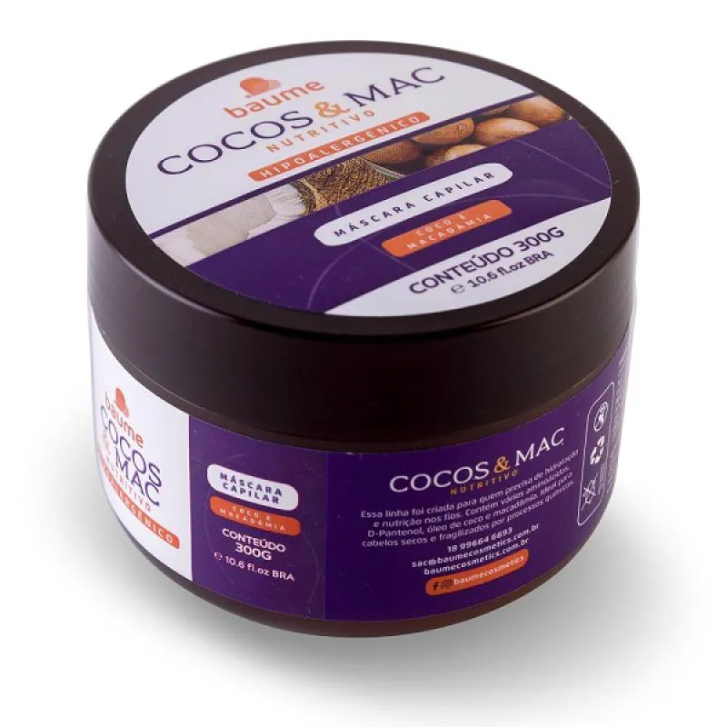 MáSCARA NUTRITIVA COCOS E MAC 300G - BAUME
