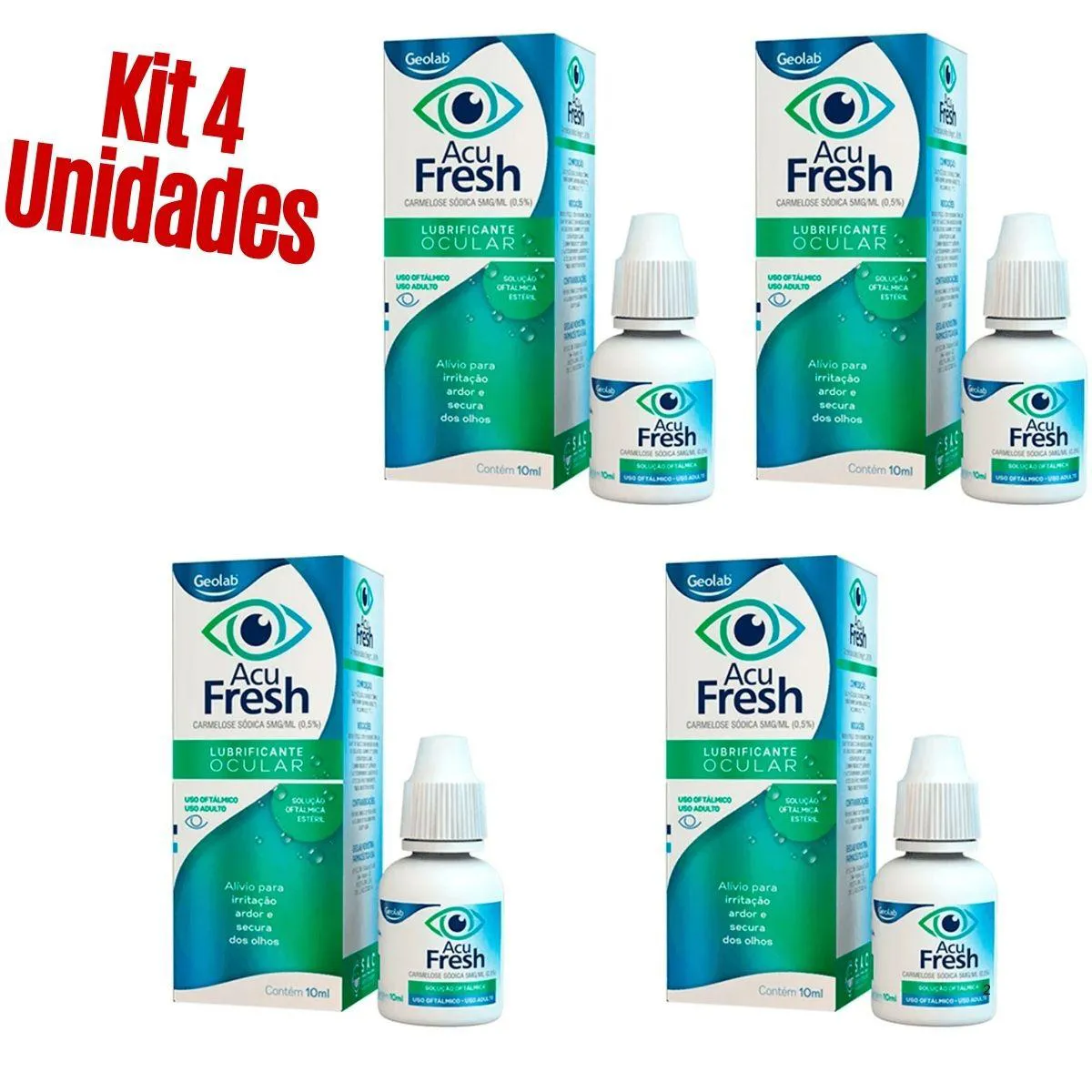 COLIRIO LUBRIFICANTE OCULAR  10ML CARMELOSE KIT 4 UNIDADES