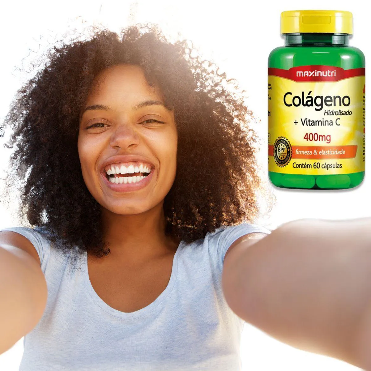COLAGENO HIDROLISADO COM VITAMINA C 400MG 60CP ZERO AçUCAR