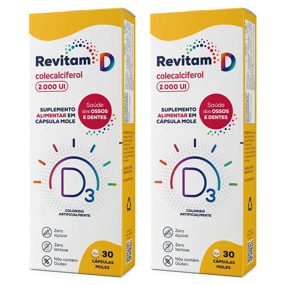 KIT 2 SUPLEMENTO REVITAM D3 2000UI 30 CáPSULAS - AVERT