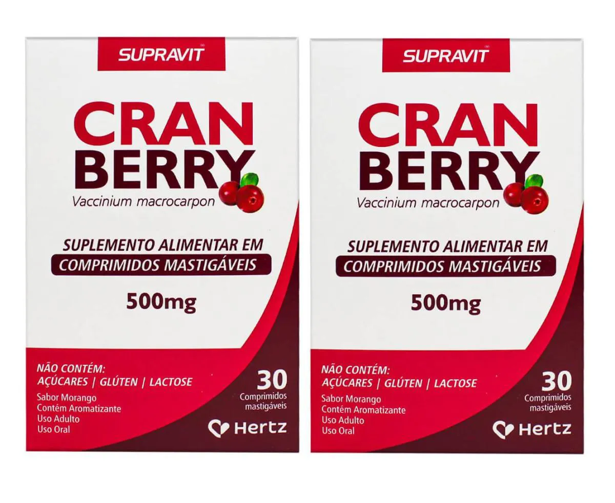 KIT 2 SUPLEMENTO SUPRAVIT CRANBERRY 500MG 30CPS - KLEY HERTZ