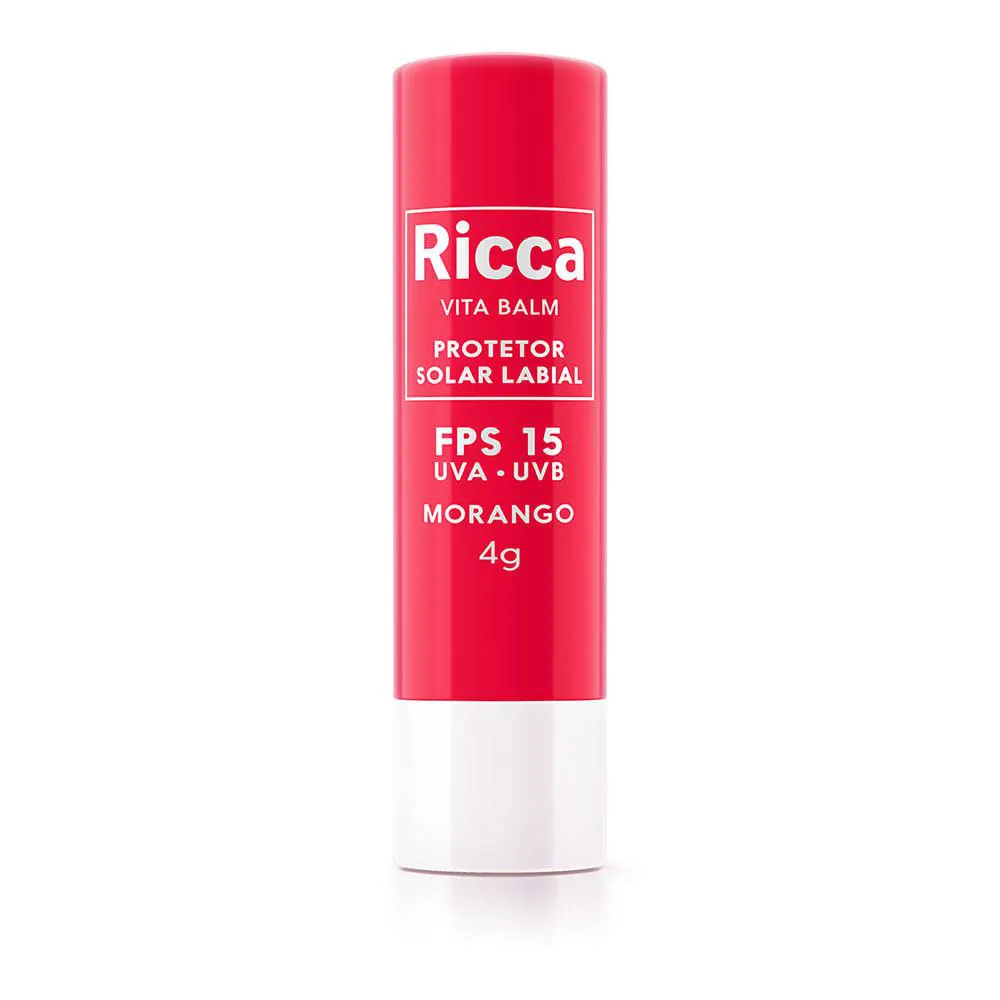 PROTETOR SOLAR LABIAL FPS15 MORANGO RICCA
