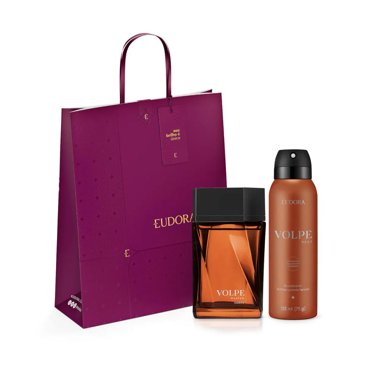 COMBO PRESENTE DE NATAL VOLPE MASTER: DESODORANTE COLôNIA 100ML + DESODORANTE 125ML/75G + SACOLA