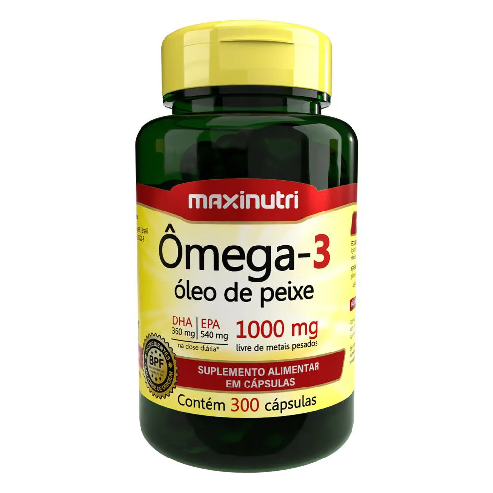 ÔMEGA 3 ÓLEO DE PEIXE 300 CáPSULAS 1000MG MAXINUTRI