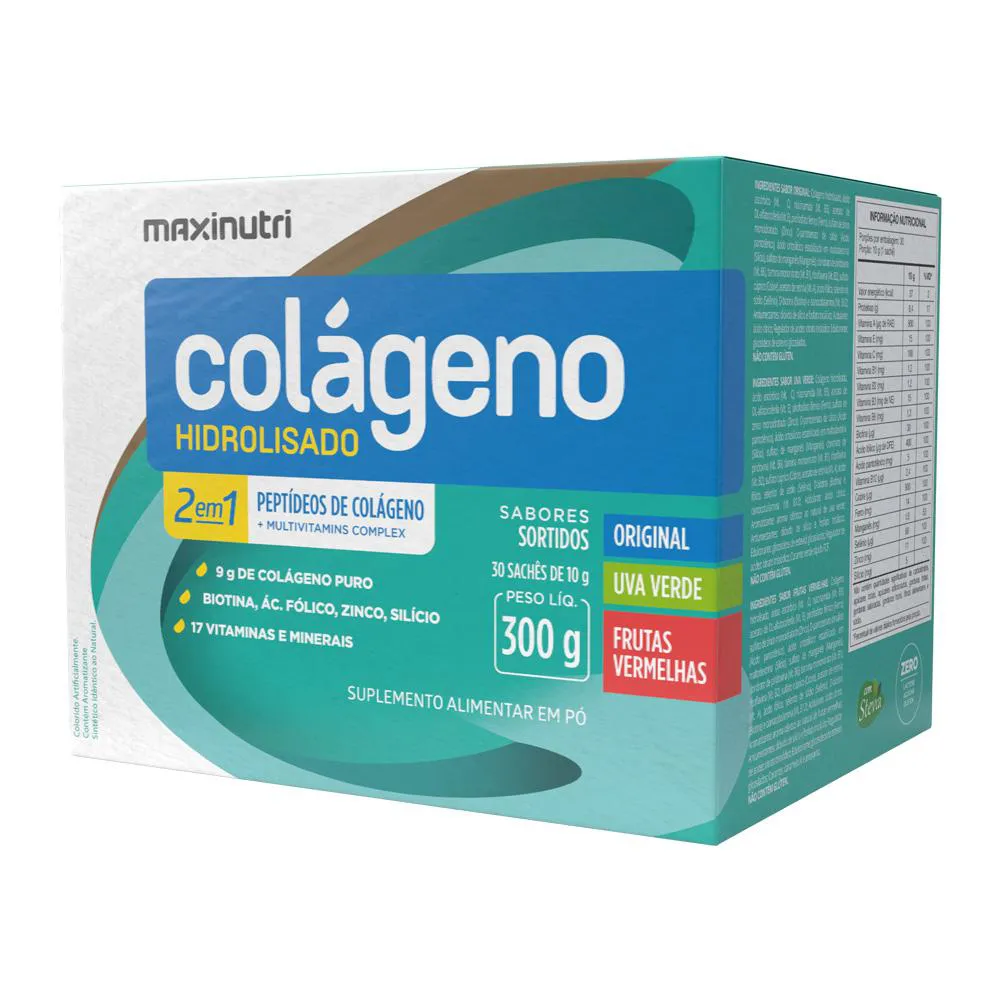 COLAGENO HIDROLISADO SABORES SORTIDOS 30 SACHêS MAXINUTRI