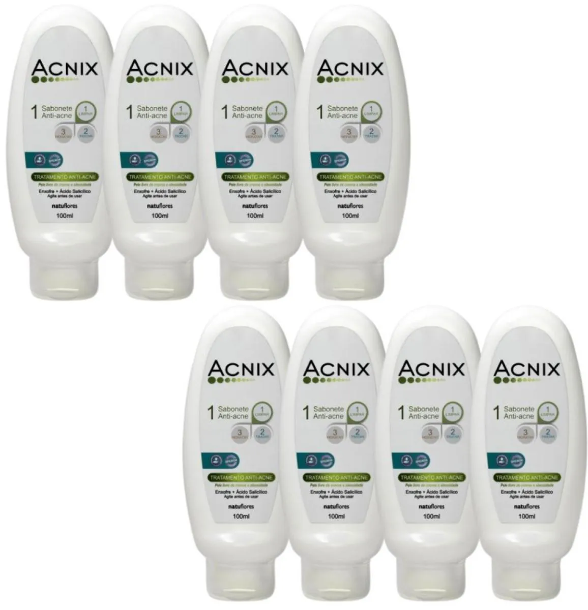 SABONETE ANTIACNE ACNIX 100ML NATUFLORES 8UN