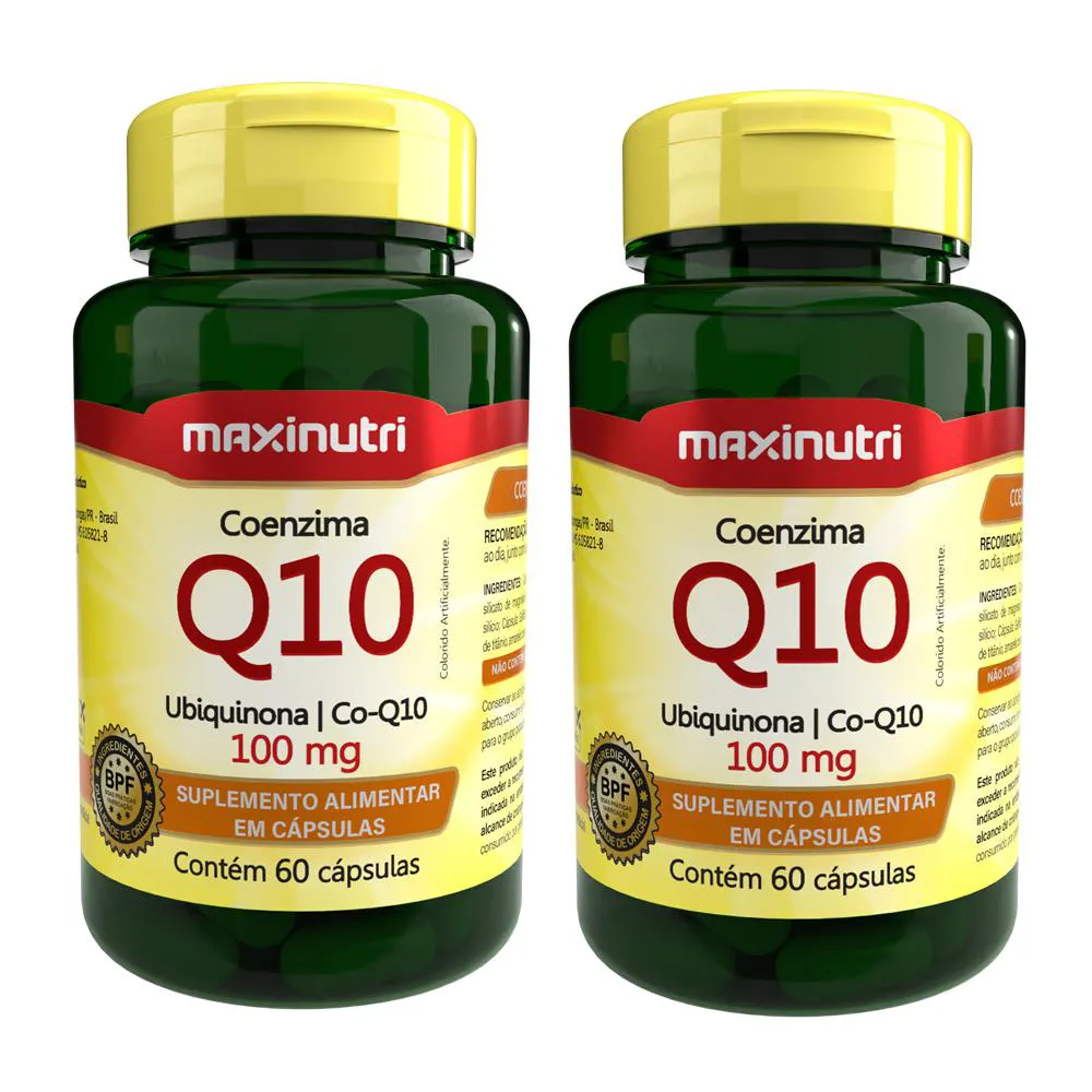 KIT 2 COENZIMA Q10 100MG COM 60 CAPSULAS MAXINUTRI