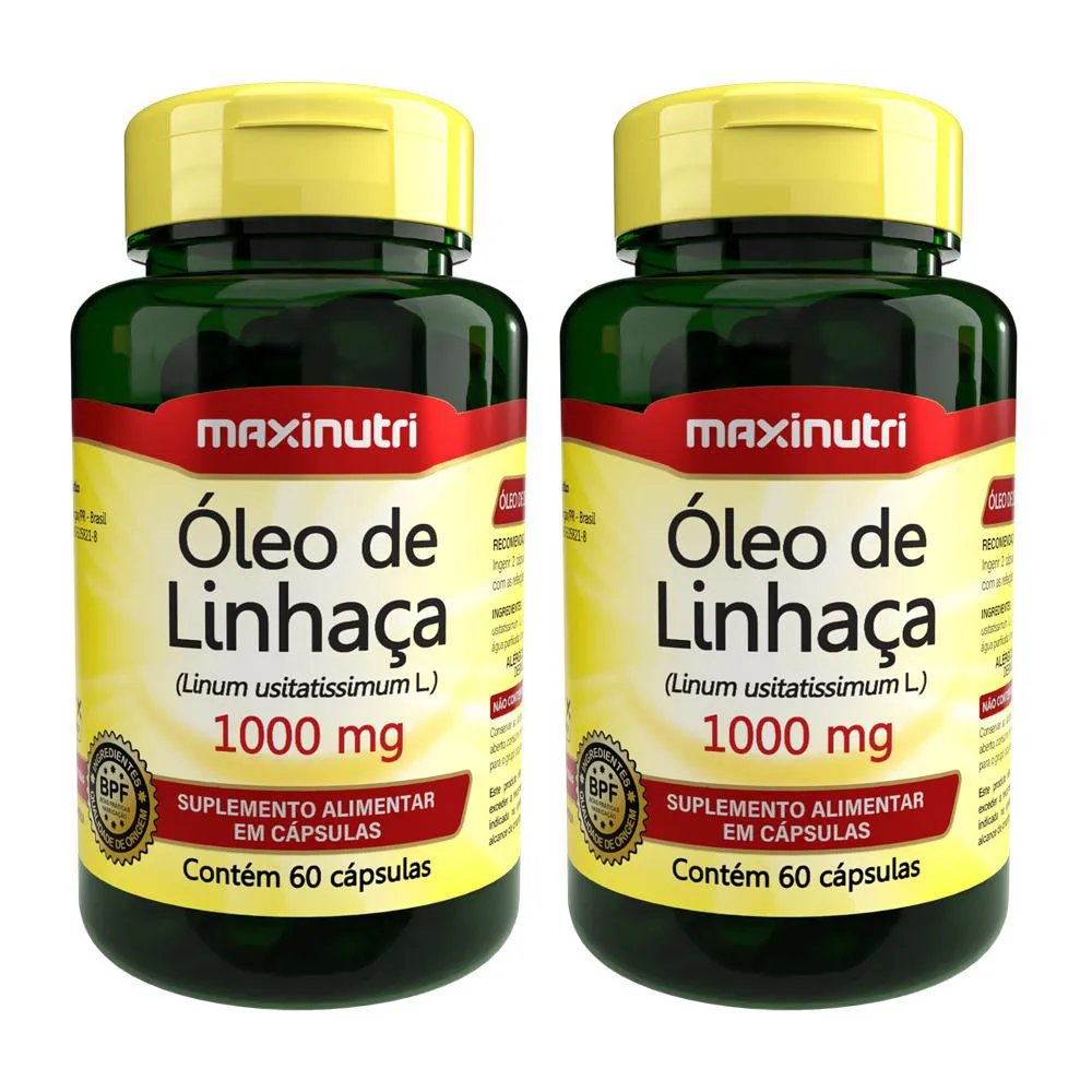 KIT 2 ÓLEO DE LINHAçA 60 CAPSULAS 1000MG  MAXINUTRI