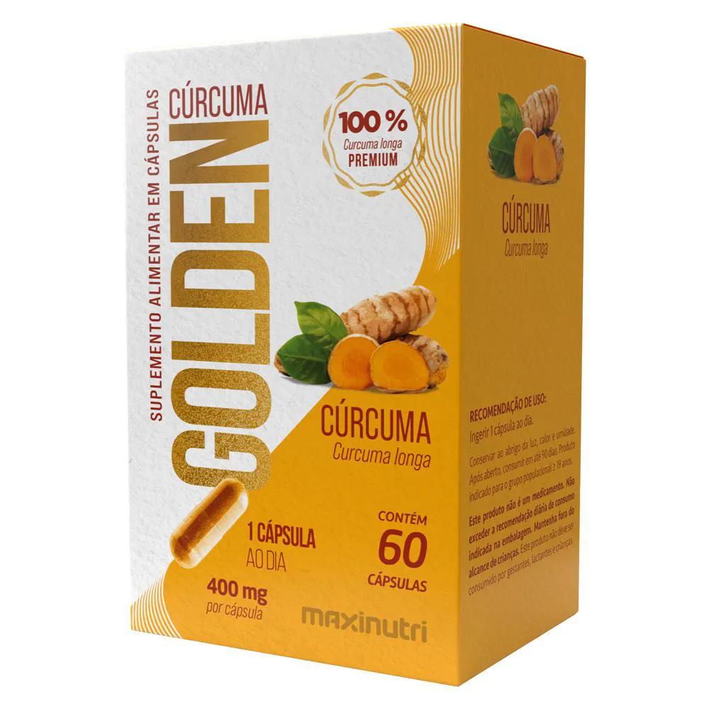 CúRCUMA GOLDEN 400MG CúRCUMA LONGA 60 CáPSULAS MAXINUTRI