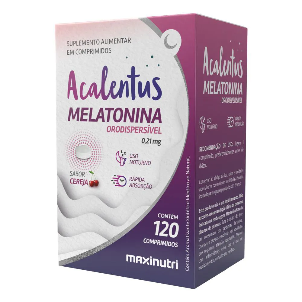MELATONINA ORODISPERSíVEL ABSORçãO RáPIDA 120 CáPS MAXINUTRI