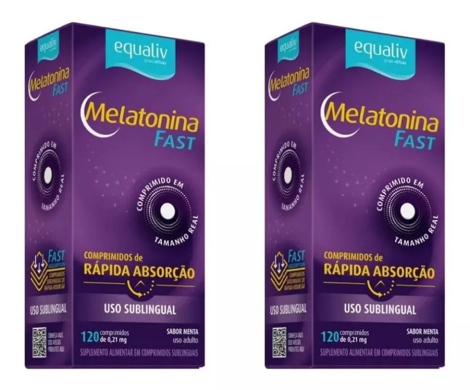 KIT COM 2 MELATONINA FAST EQUALIV 120 CPR SUBLINGUAIS MENTA
