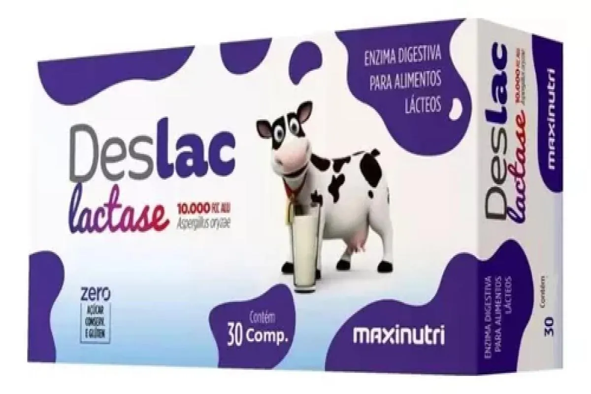 DESLAC LACTASE 10.000 FCC MASTIGáVEL (30 COMP) - MAXINUTRI Neutro