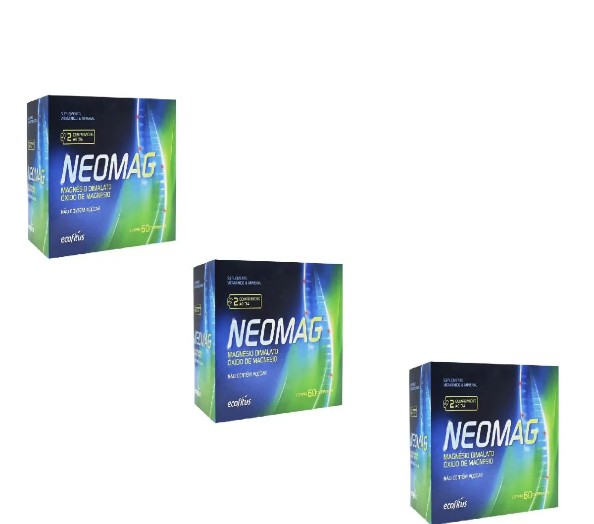 KIT 3 SUPLEMENTO NEOMAG COM 60 COMPRIMIDOS - ECOFITUS