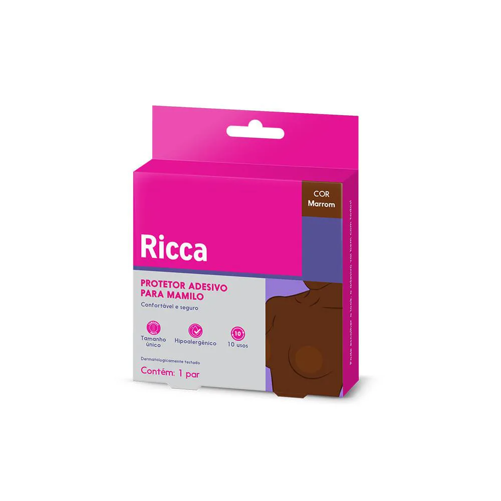 ADESIVO PARA PROTEçãO DE MAMILOS REUTILIZáVEL MARROM RICCA