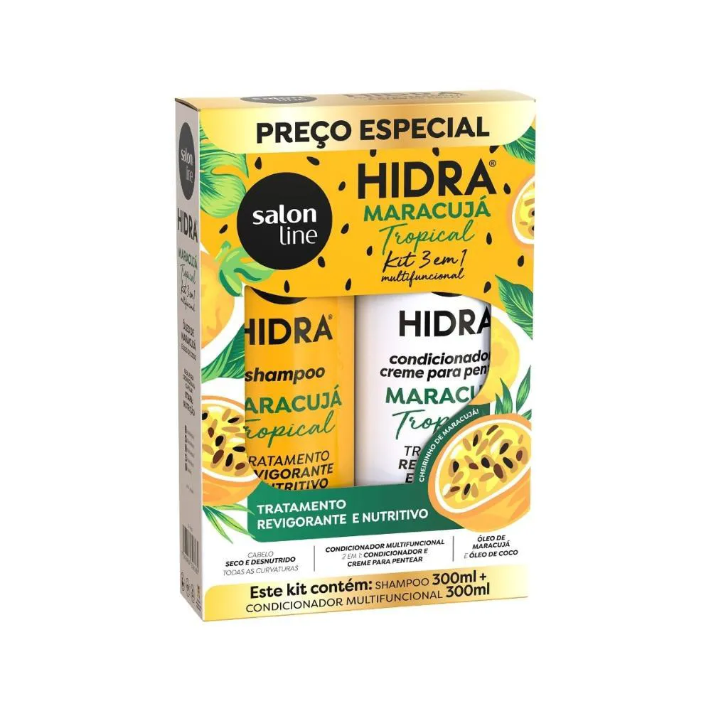 KIT SHAMPOO E CONDICIONADOR HIDRA MARACUJá TROPICAL 300ML