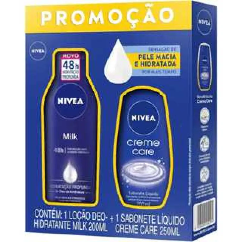 KIT NIVEA - HIDRATANTE MILK 200ML + SABONETE LíQUIDO 250ML