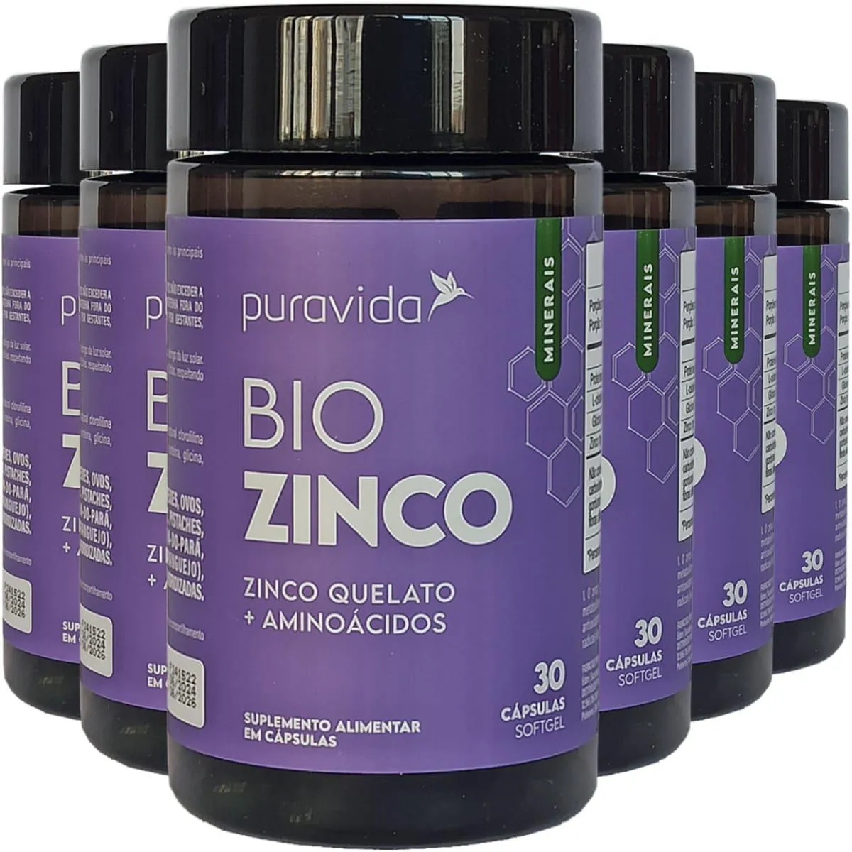 BIO ZINCO 6 X 30 CáPSULAS PURAVIDA