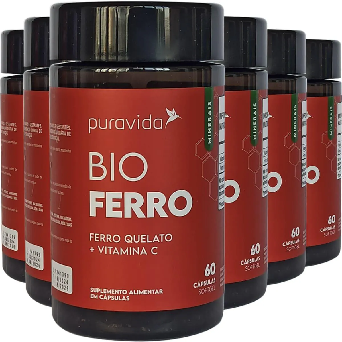BIO FERRO 6 X 60 CáPSULAS PURAVIDA