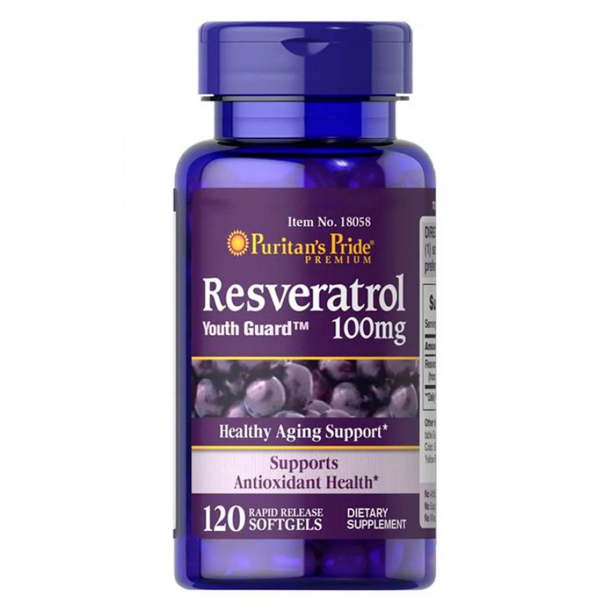 RESVERATROL 100MG (120 SGELS) PURITANS PRIDE