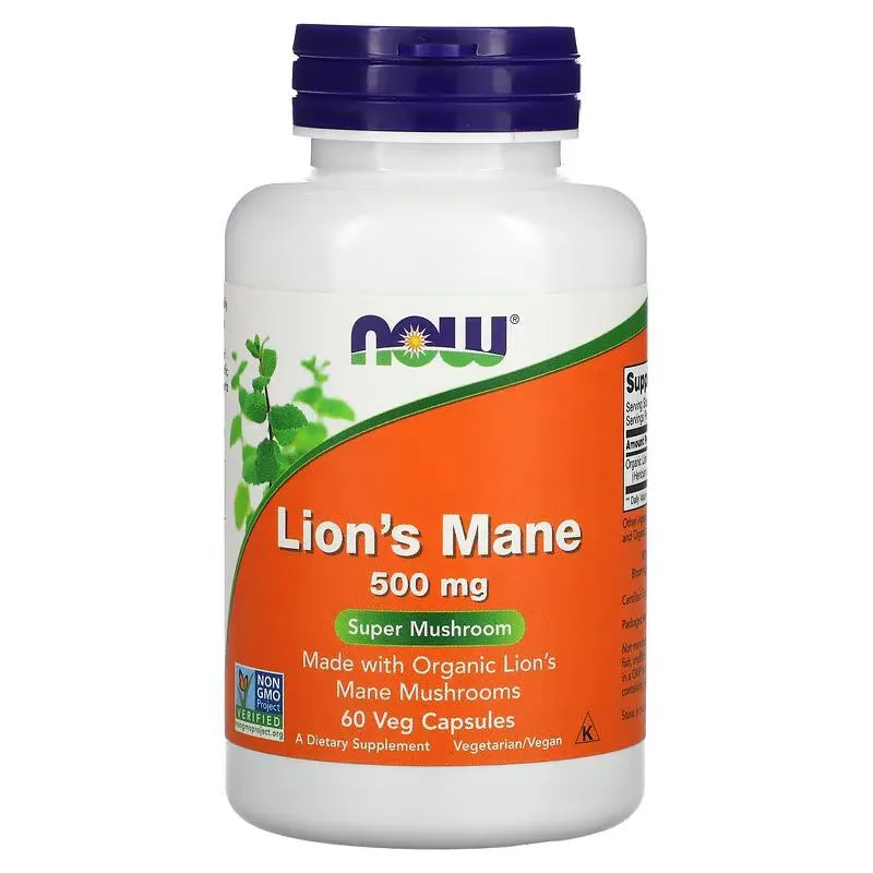 LIONS MANE JUBA DE LEãO 500MG (60 CAPS) NOW FOODS