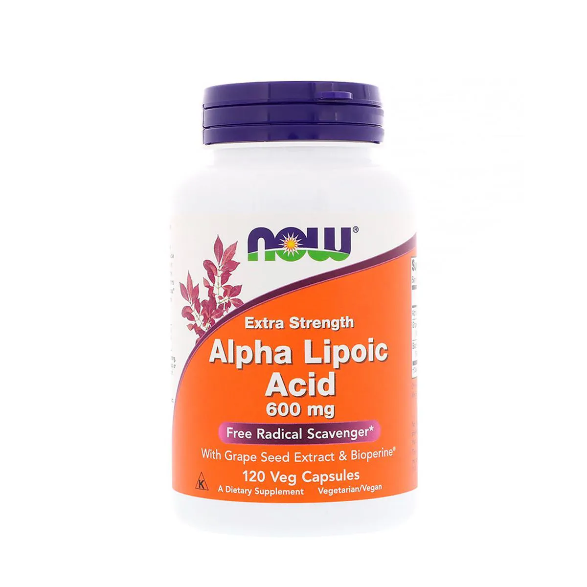ALPHA LIPOIC ACID 600MG (120 VCAPS) NOW FOODS