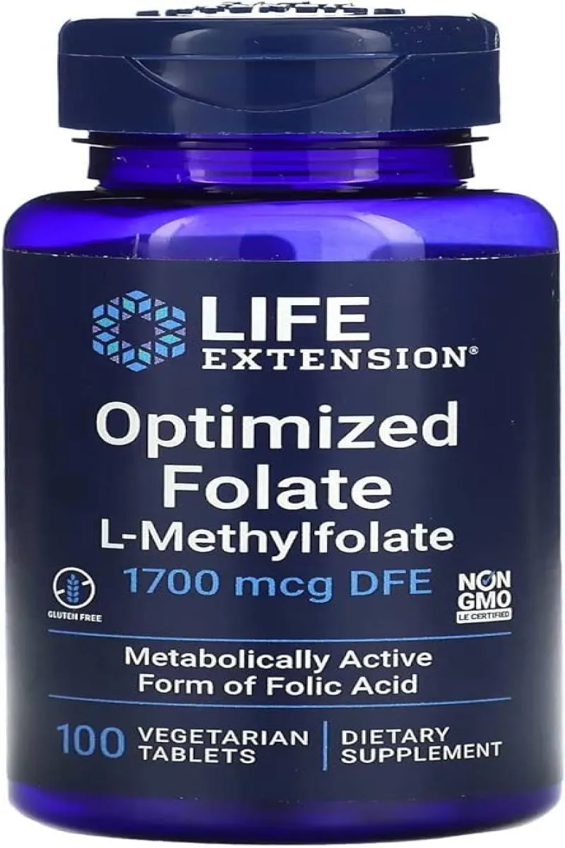 OPTIMIZED FOLATE METIL FOLATO OTIMIZADO 1000MCG (100 TABLETES) LIFE EXTENSION