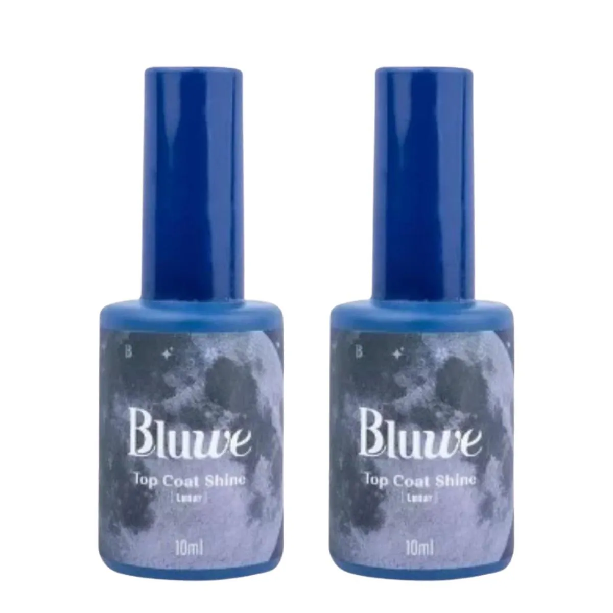 KIT 2 TOP COAT SELANTE GEL UNHAS SHINE LUNAR 10ML   -  BLUWE