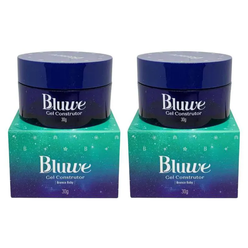 KIT 2 GEL CONSTRUTOR UNHAS BRANCO BABY 30G     - BLUWE
