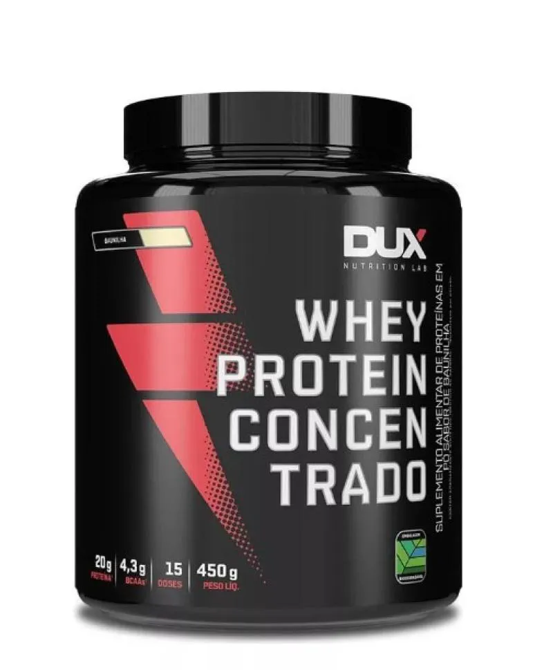 WHEY PROTEIN CONCENTRADO - 450G - DUX NUTRITION - SABOR BAUNILHA