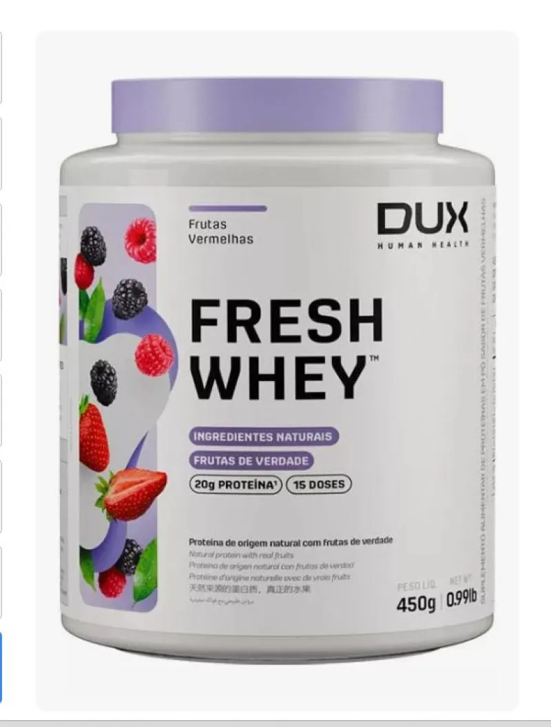 FRESH WHEY  450G - DUX NUTRITION -  SABOR FRUTAS VERMELHAS