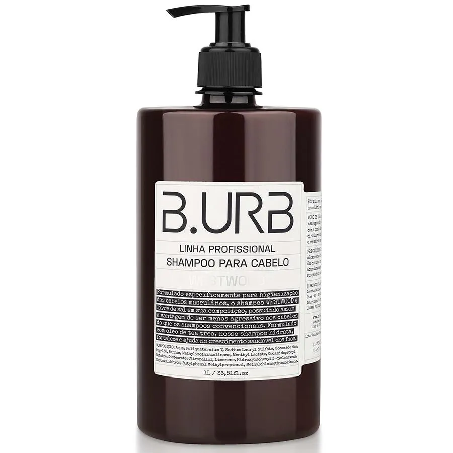 SHAMPOO WESTWOOD 1 LITRO PROFISSIONAL BANCADA BARBEARIA BARBA URBANA B.URB