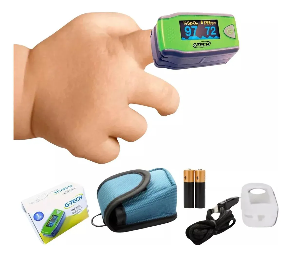 OXíMETRO PEDIáTRICO INFANTIL 0 A 12 ANOS OLED DIGITAL GTECH