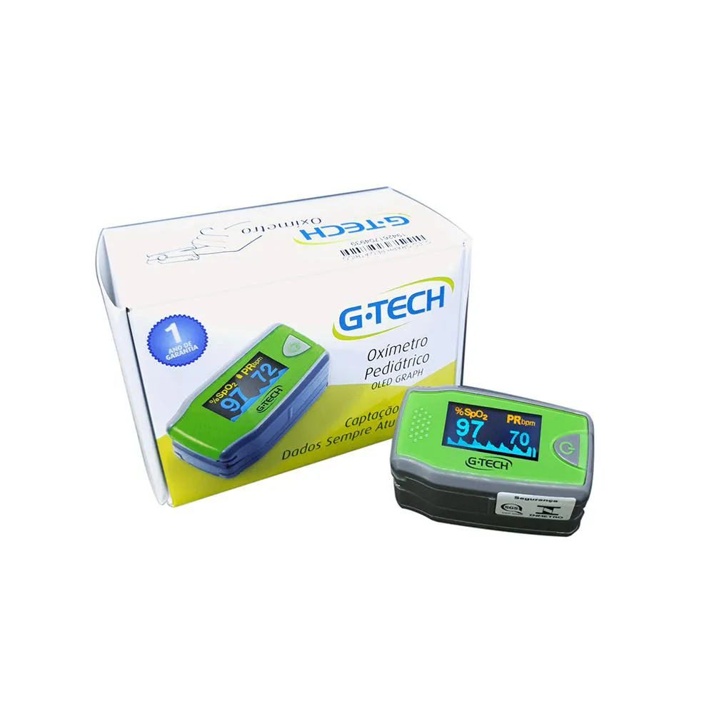 KIT OXíMETRO PARA CRIANçA DE 0 A 12 ANOS G-TECH + TERMôMETRO