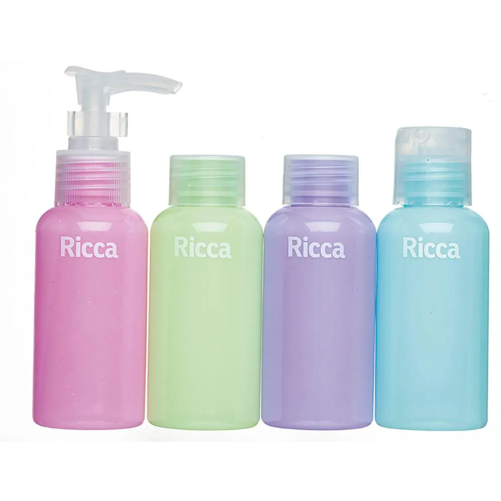 CONJUNTO COM 4 FRASCOS DE VIAGEM RICCA