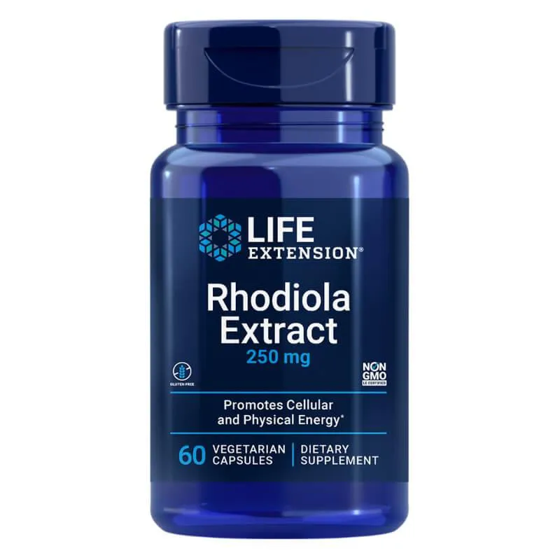 LIFE EXTENSION, EXTRATO DE RODIOLA 250MG 60 CáPSULAS SEM Sabor