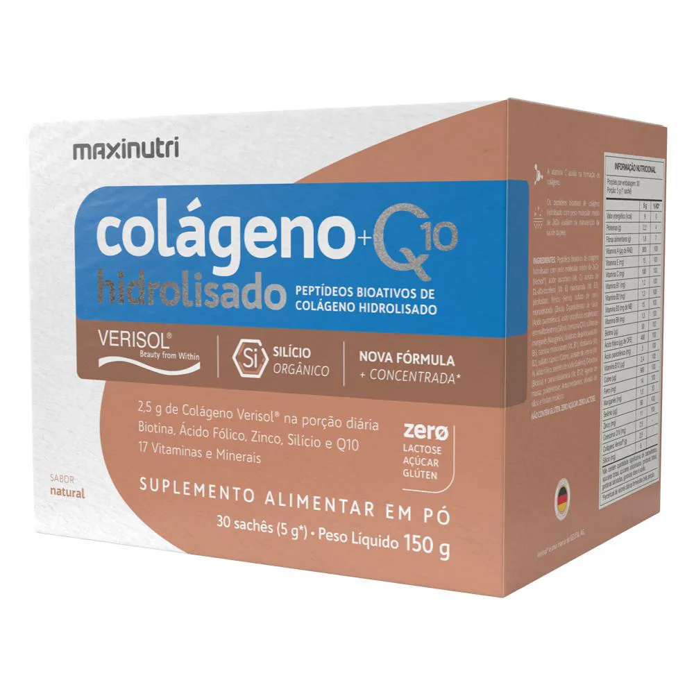 COLáGENO VERISOL SACHêS 30X5G SABOR NATURAL + Q10 MAXINUTRI